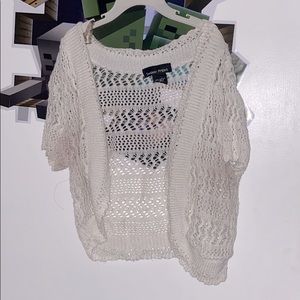 White cropped cardigan